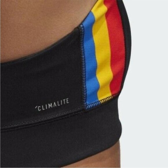 Adidas x Farm Rio Black Stripe Multi Sports Bra Crop Top - Picture 15 of 15